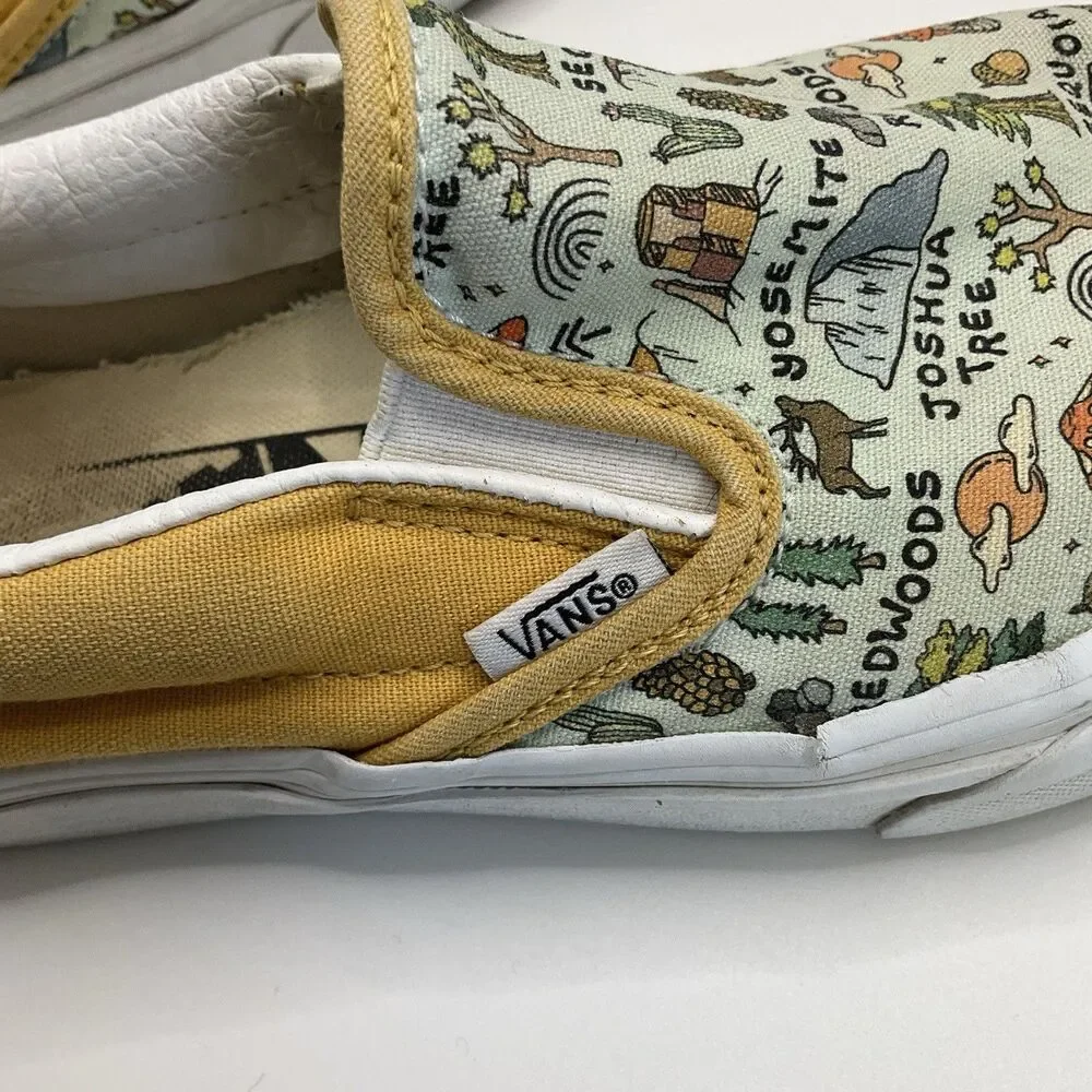 Vans Customs California National Parks Slip-On Sneakers M 5.5 W 7.0 Needs Repair